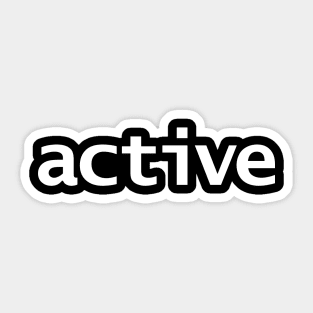 Active Minimal Typography White Text Sticker